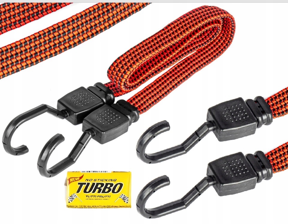 Linka elastyczna płaska guma do mocowania bagażu bagażniku przyczepki 80cm