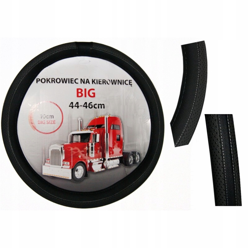 POKROWIEC NA KIEROWNICĘ TIR 44-46CM CZARNY/SZARY N