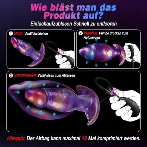 XXL INFLATABLE SILIKONOWY ANAL PLUG Z POMPKĄ DLA MĘŻCZYZN I KOBIET — miniatura 6