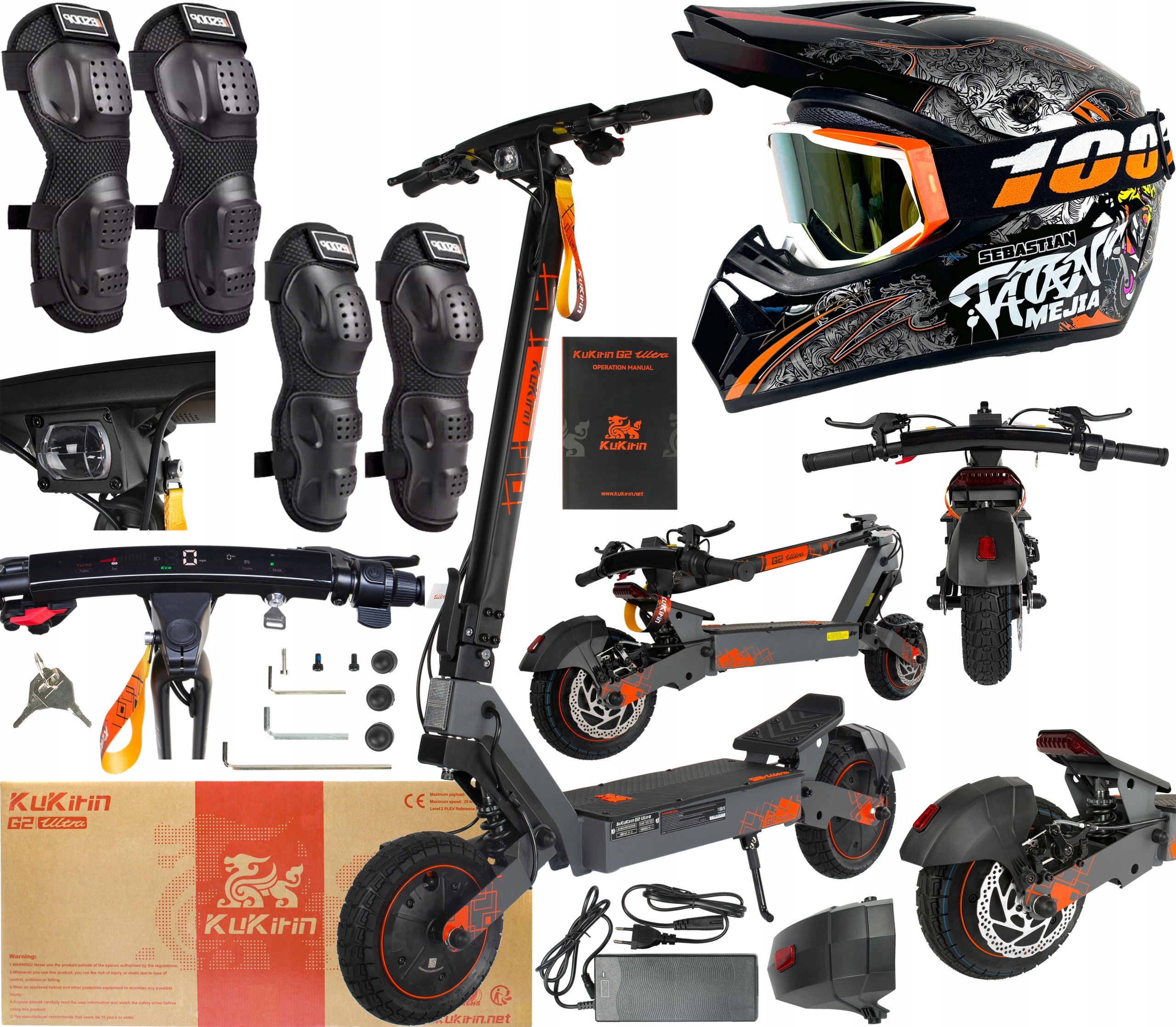 KuKirin G2 Ultra Elektrická vozidla 1600W 48V 18Ah 50km/h 55KM Dárek 1