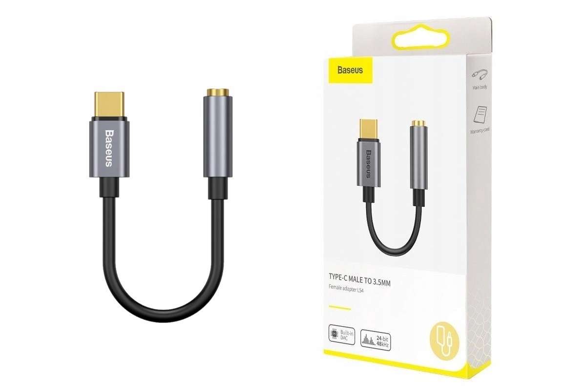 Adapter Audio Baseus L54 USBC + mini jack 3,5mm Sklep, Opinie, Cena