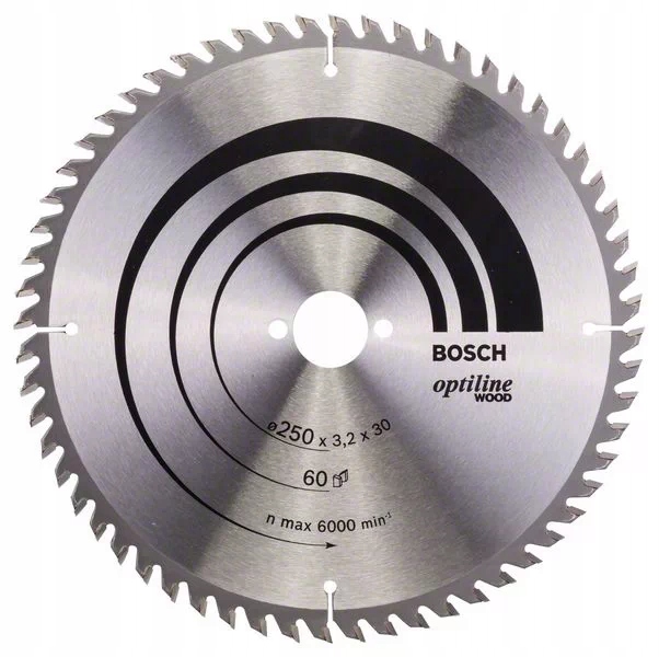 

Bosch Tarcza Pilarska Optiline Wood 250x30 Z60
