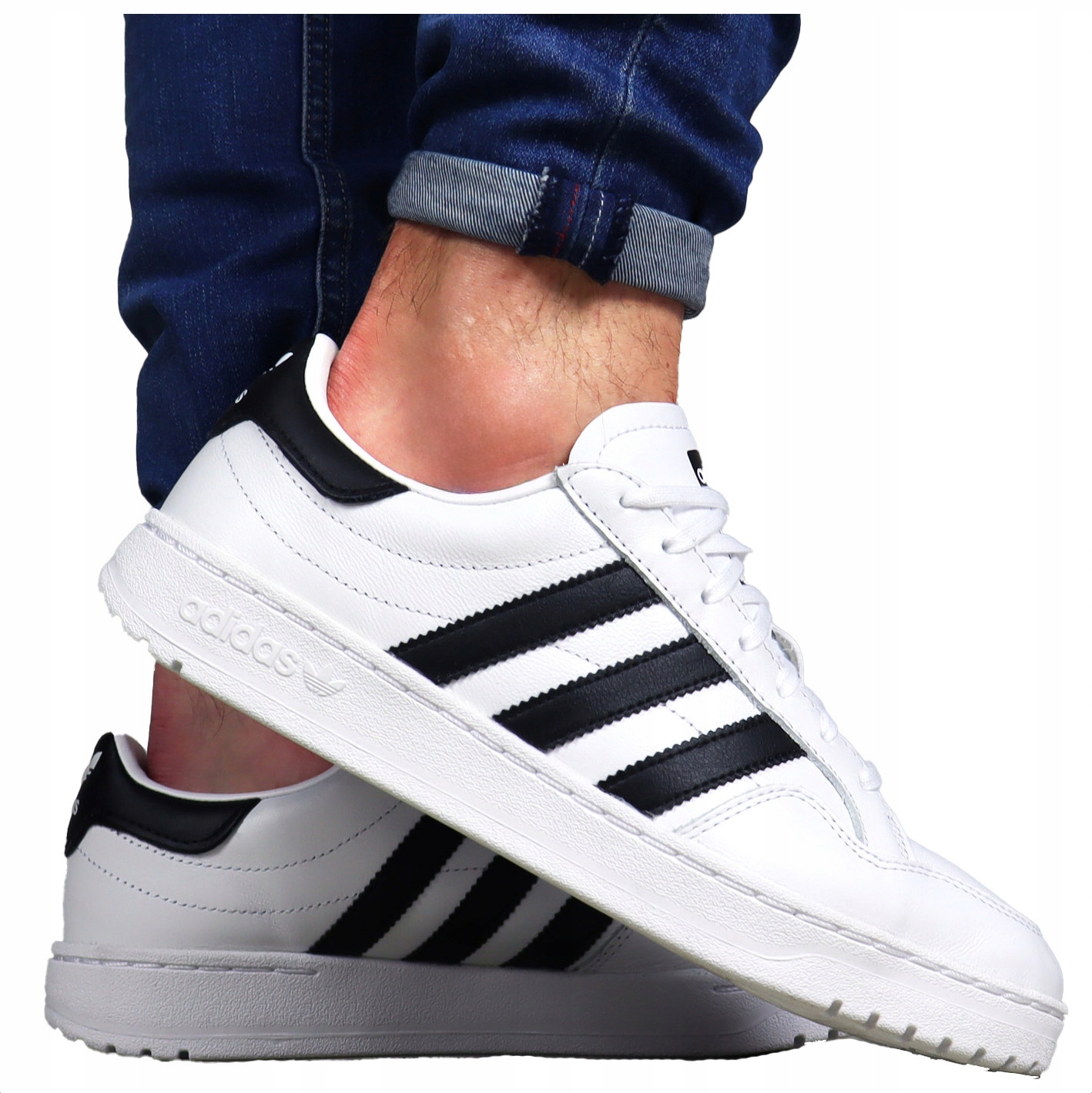 pánské boty Adidas Kožené Bílé z kůže sportovní tenisky Pohodlné