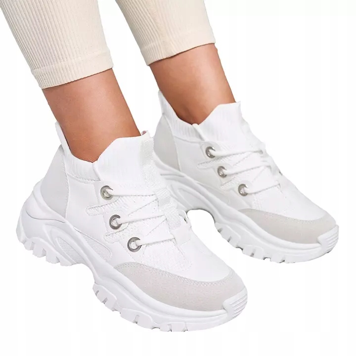

Biało Beżowe Sneakersy Damskie Hasola 39