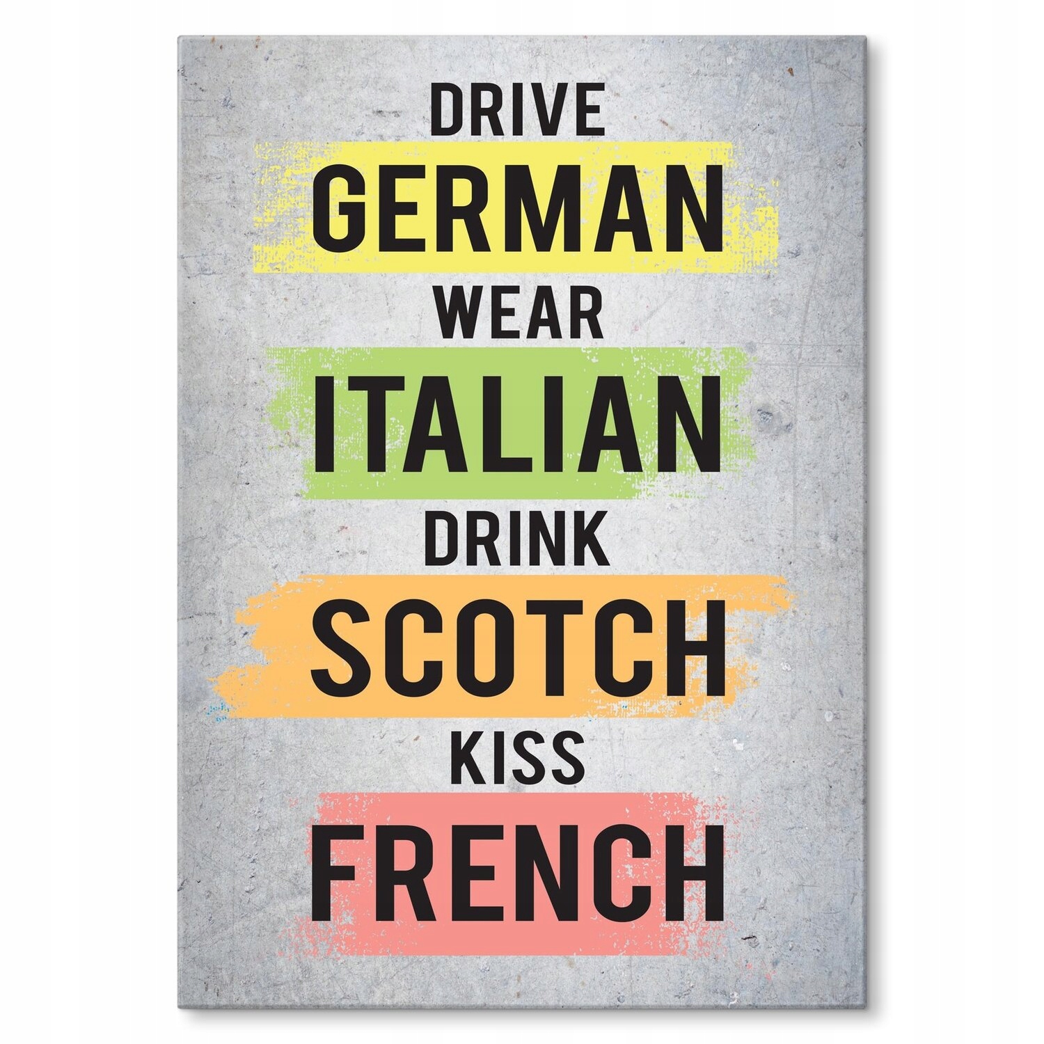 Kovový plakát Drive Wear Drink Kiss Dárek 42 x 59 cm