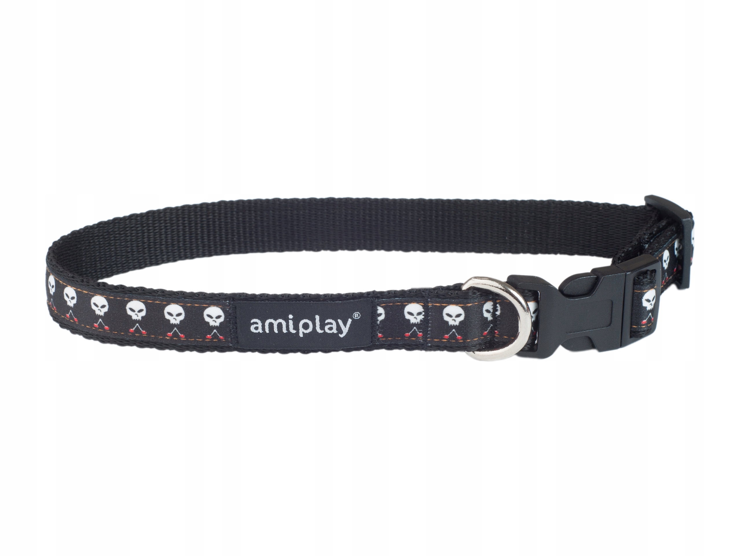 

amiplay Obroża regulowana Joy S Czarna w czaszki