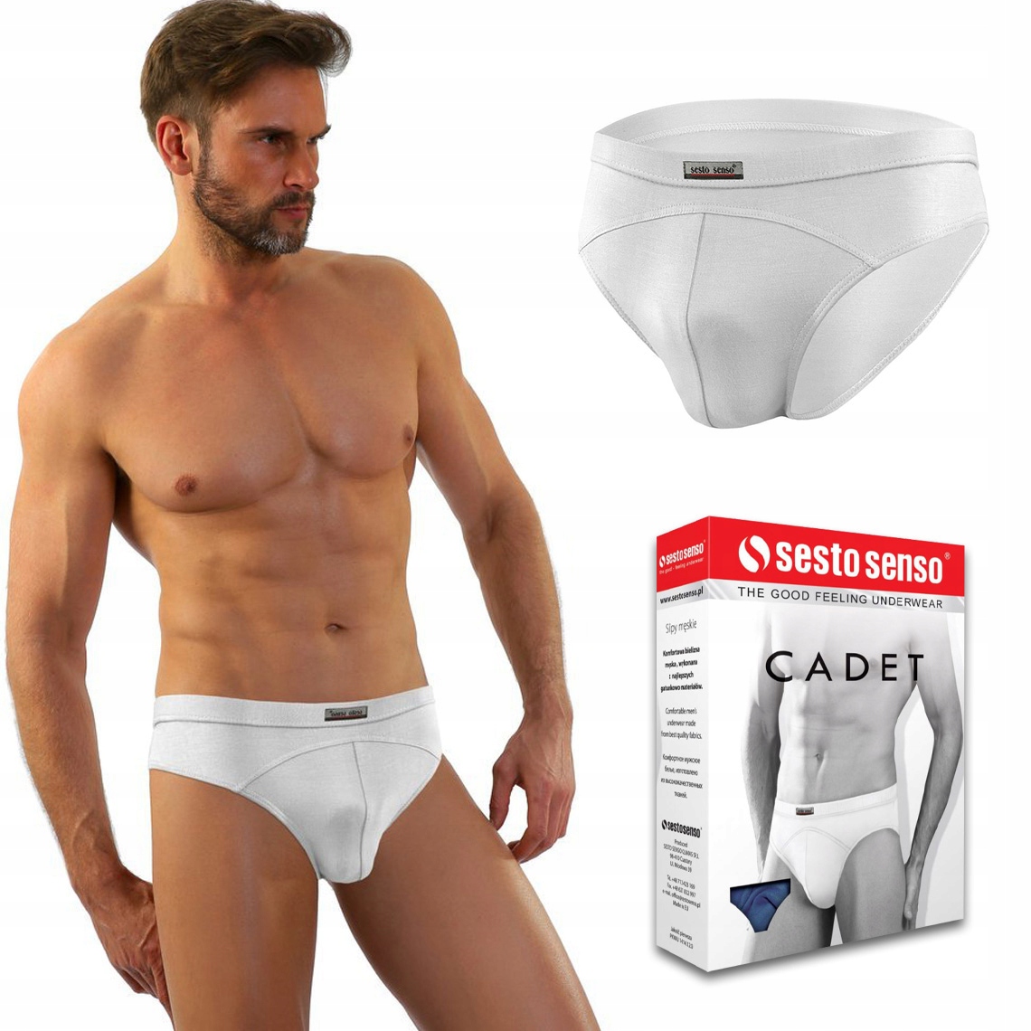 

Slipy męskie białe Sesto Senso Cadet - XL