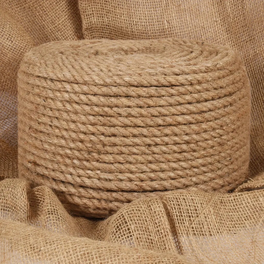 Jutové lano 50 m dlouhé 10 mm silné Hnědá 153749
