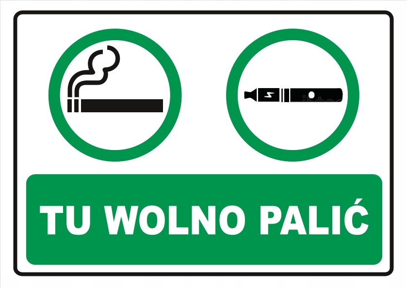 

Tabliczka Tu Wolno Palić naklejka A6