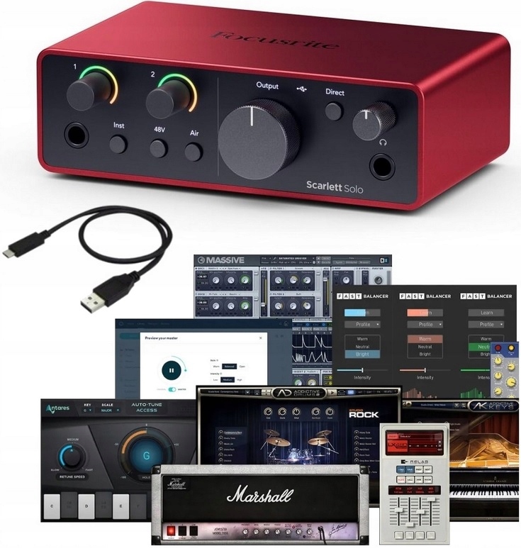 Focusrite Scarlett Solo 4TH Gen Interfejs Audio Usb Oprogramowanie