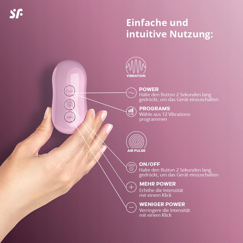 SATISFYER Cotton Candy Wibrator Powietrzny i Klitoralny 11 Trybów Drgań — miniatura 3