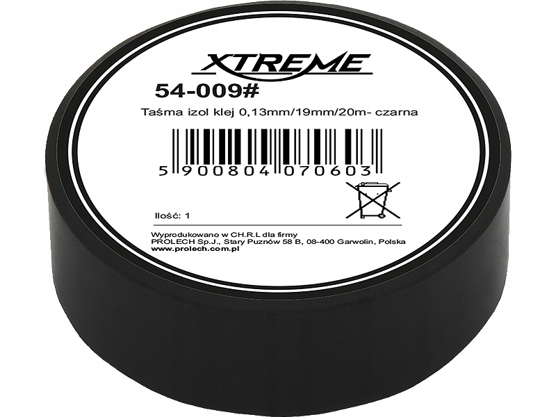 

Taśma izolacyjna Xtreme 0,13mm/19mm/20m, czarna