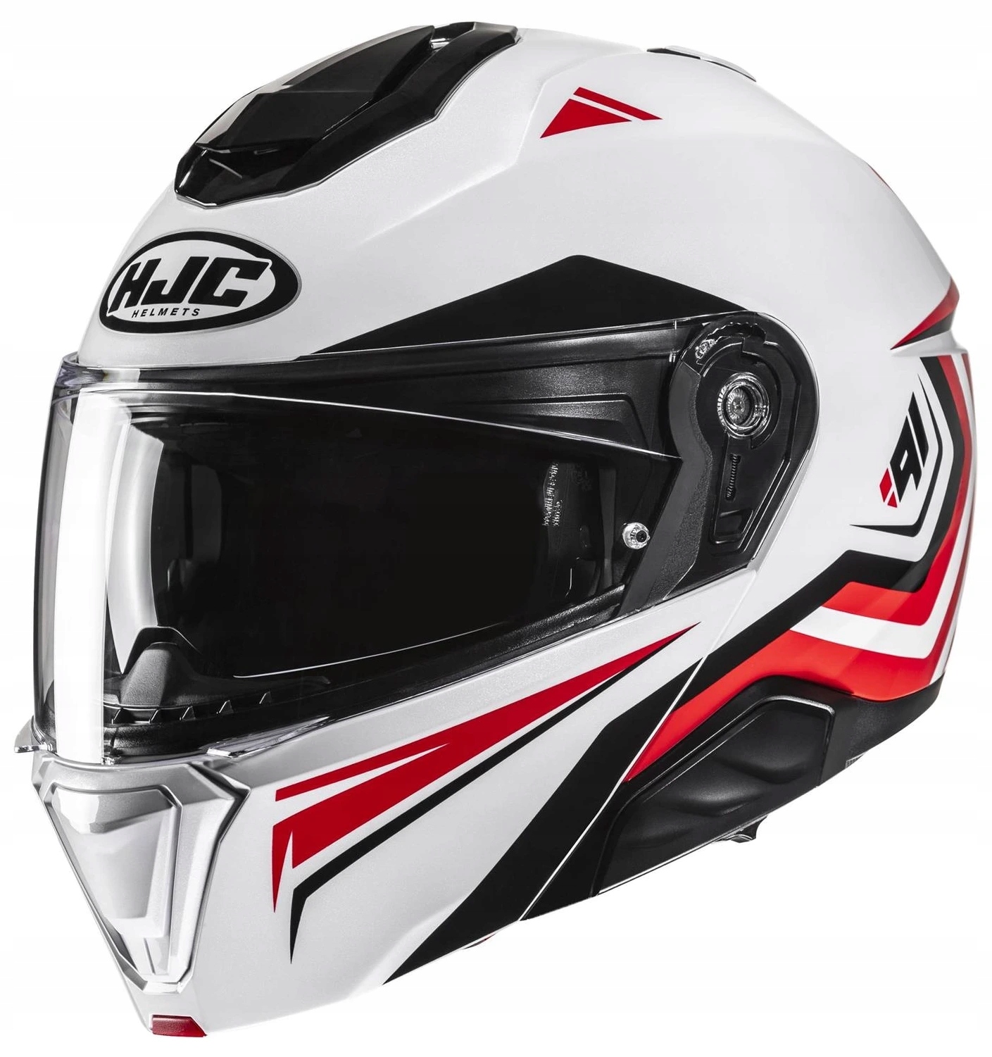 Hjc I91 Tricus Biela Červená Motocyklová Prilba Biela Červená