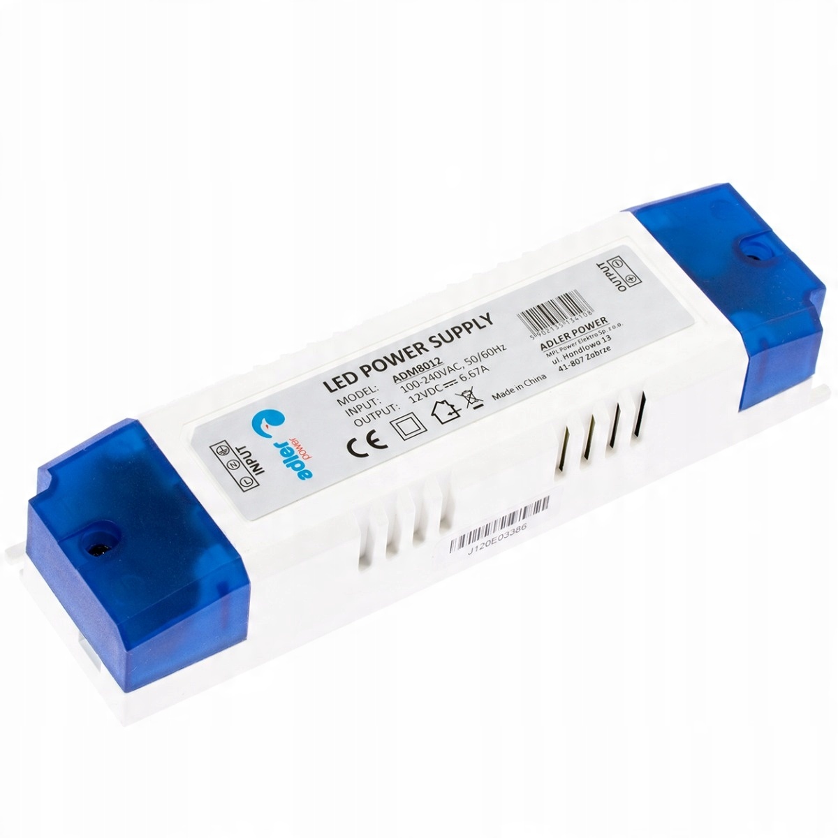 

Zasilacz do Taśm Led 12V 80W 6,67A ADM8012 Adler