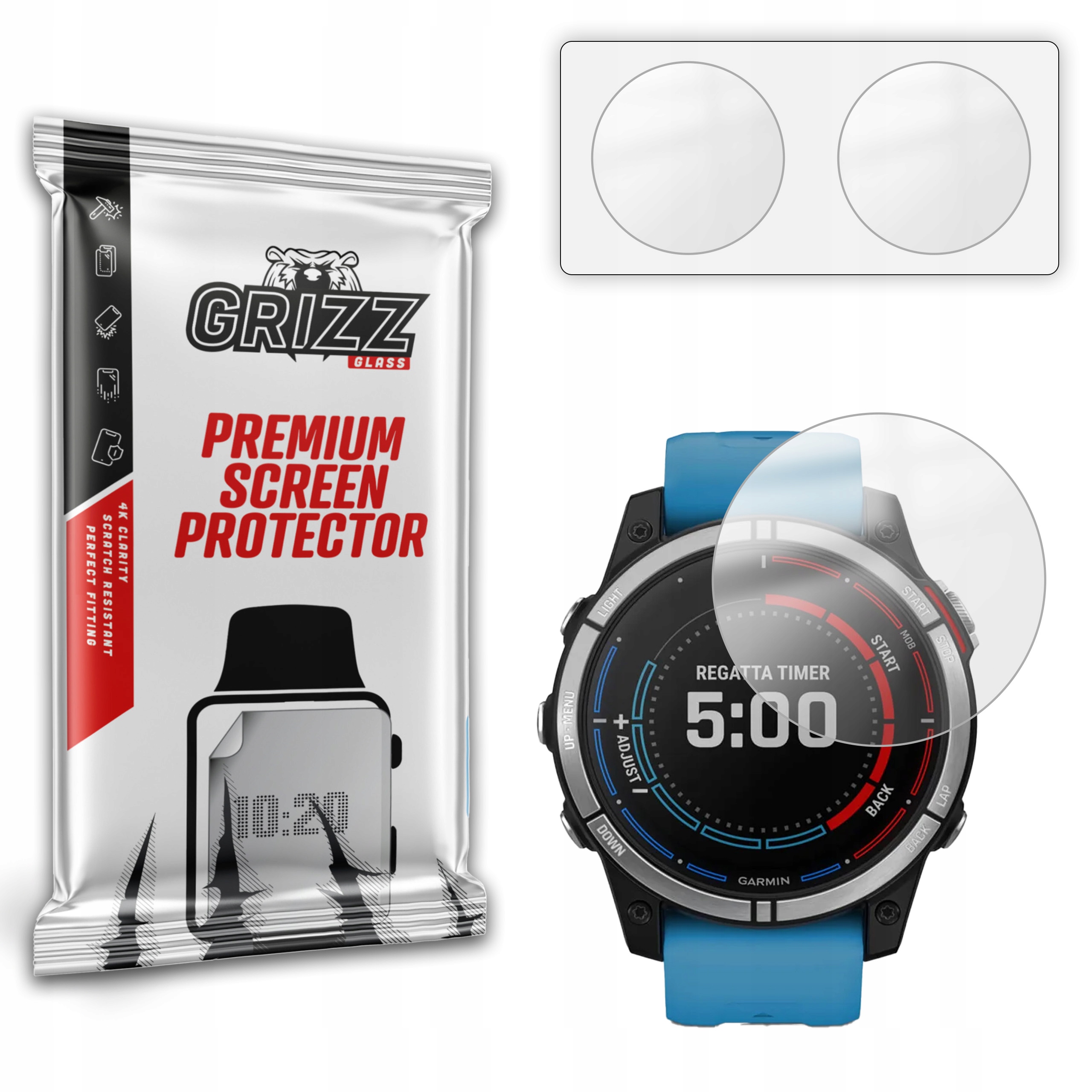 2-PAK Antyodciskowa folia ochronna do Garmin quatix 7 47mm