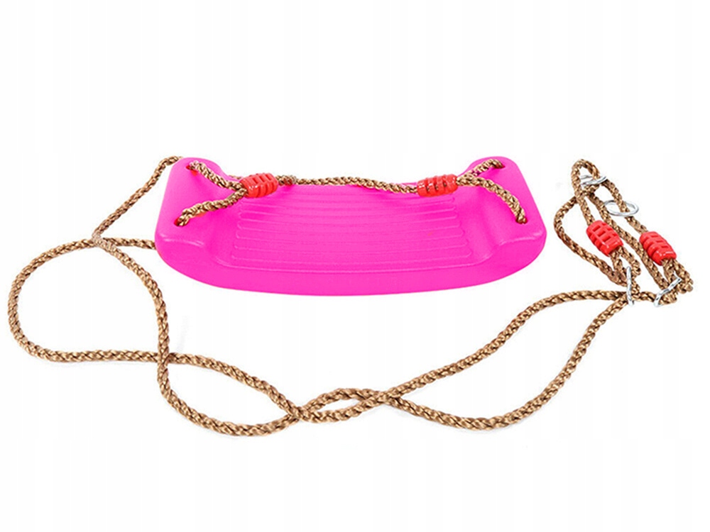 HUŚTAWKA OGRODOWA DLA DZIECI BEZPIECZNA DESKA SIEDZISKO PLASTIKOWA RÓŻOWA Wiek dziecka 3 lata +