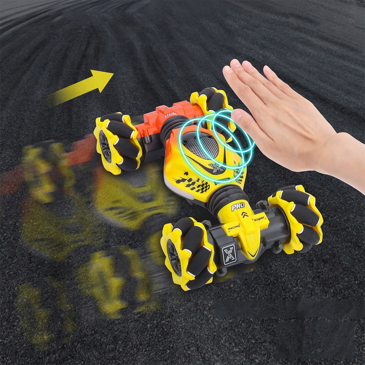 SAMOCHÓD AUTO RC ZDALNIE TERENOWY 360° MUZYKA STEROWANY GESTEM RĘKI + PILOT Kod producenta prezent