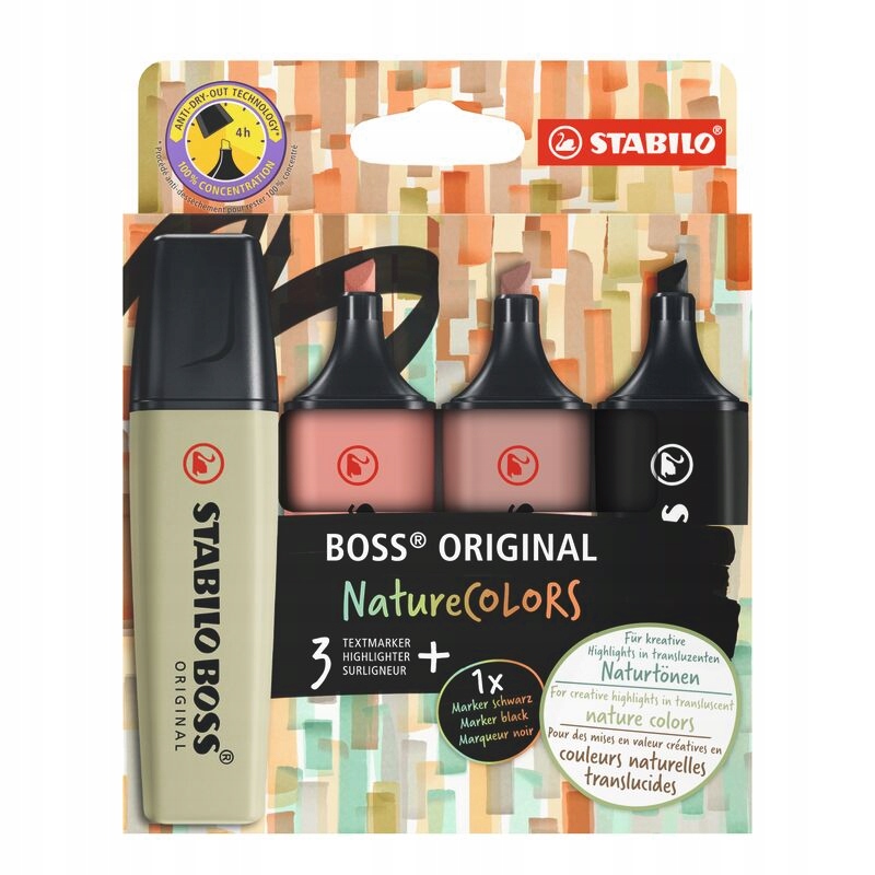STABILO BOSS ORIGINAL Textmarker NatureCOLORS 4szt.