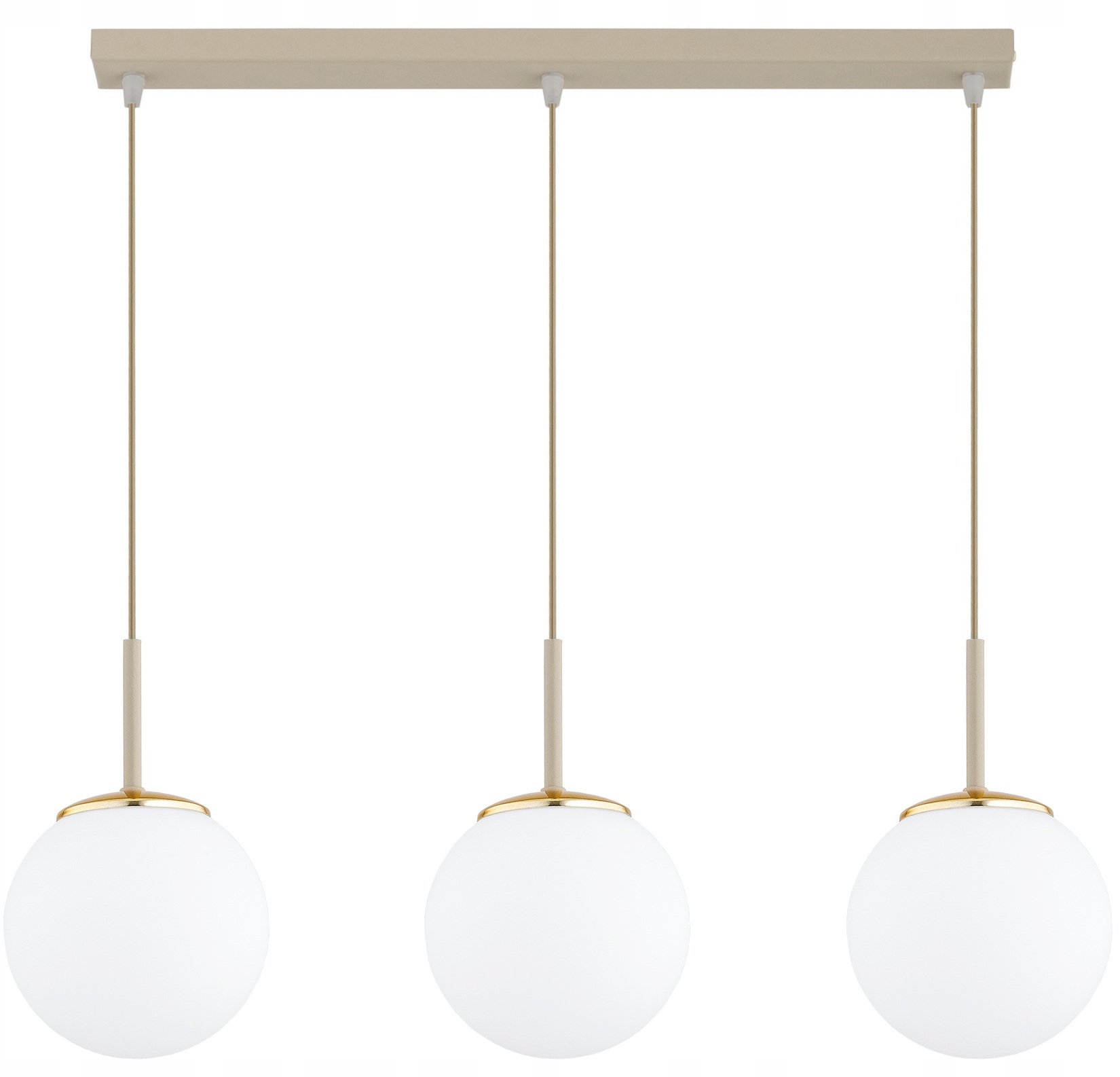 Lampa Wisząca Sufitowa Plafon Żyrandol Szklane Kule Milo Beżowy Ecru Złoty