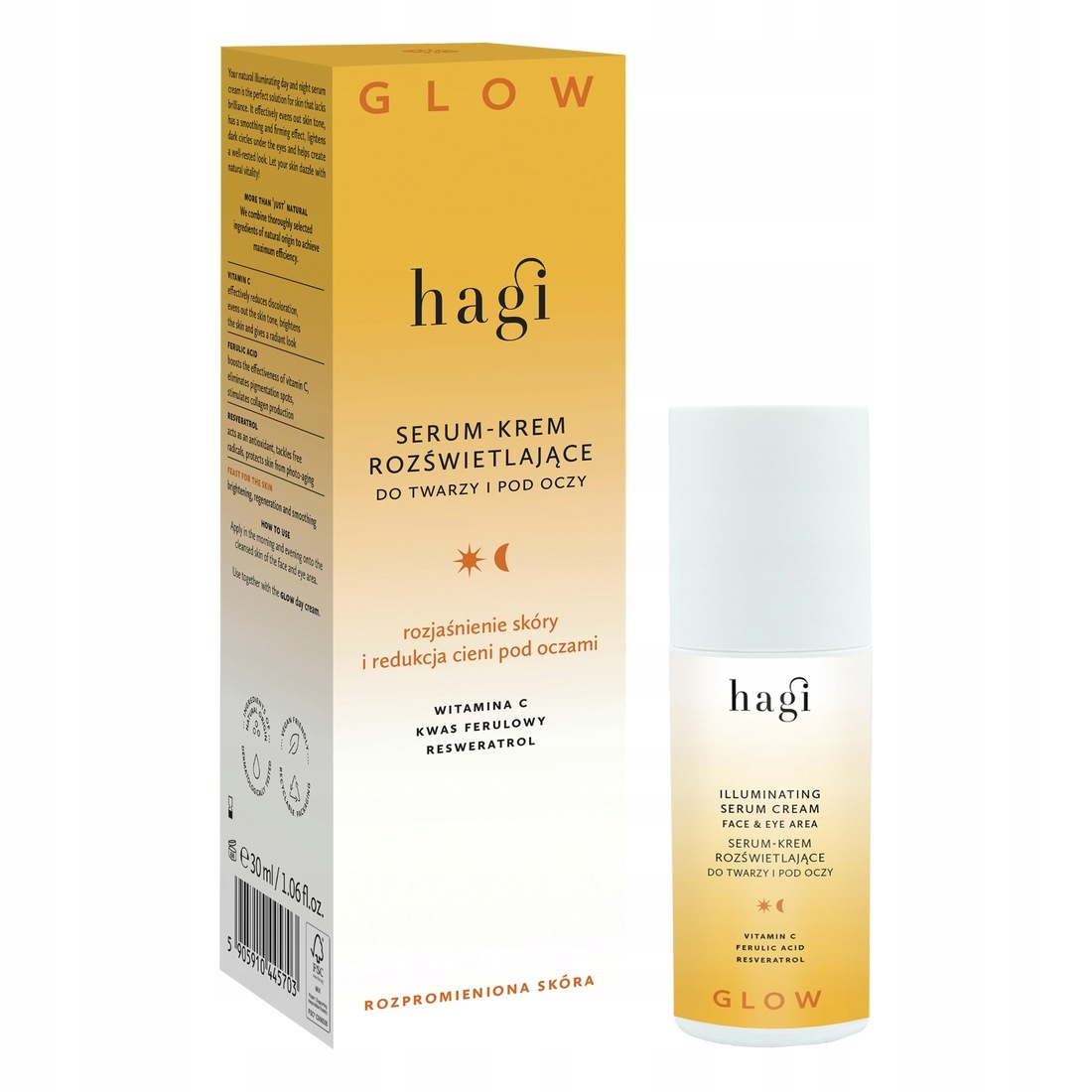 Hagi Rozjasňující sérum-krém na obličej a pod oči Glow 30ml
