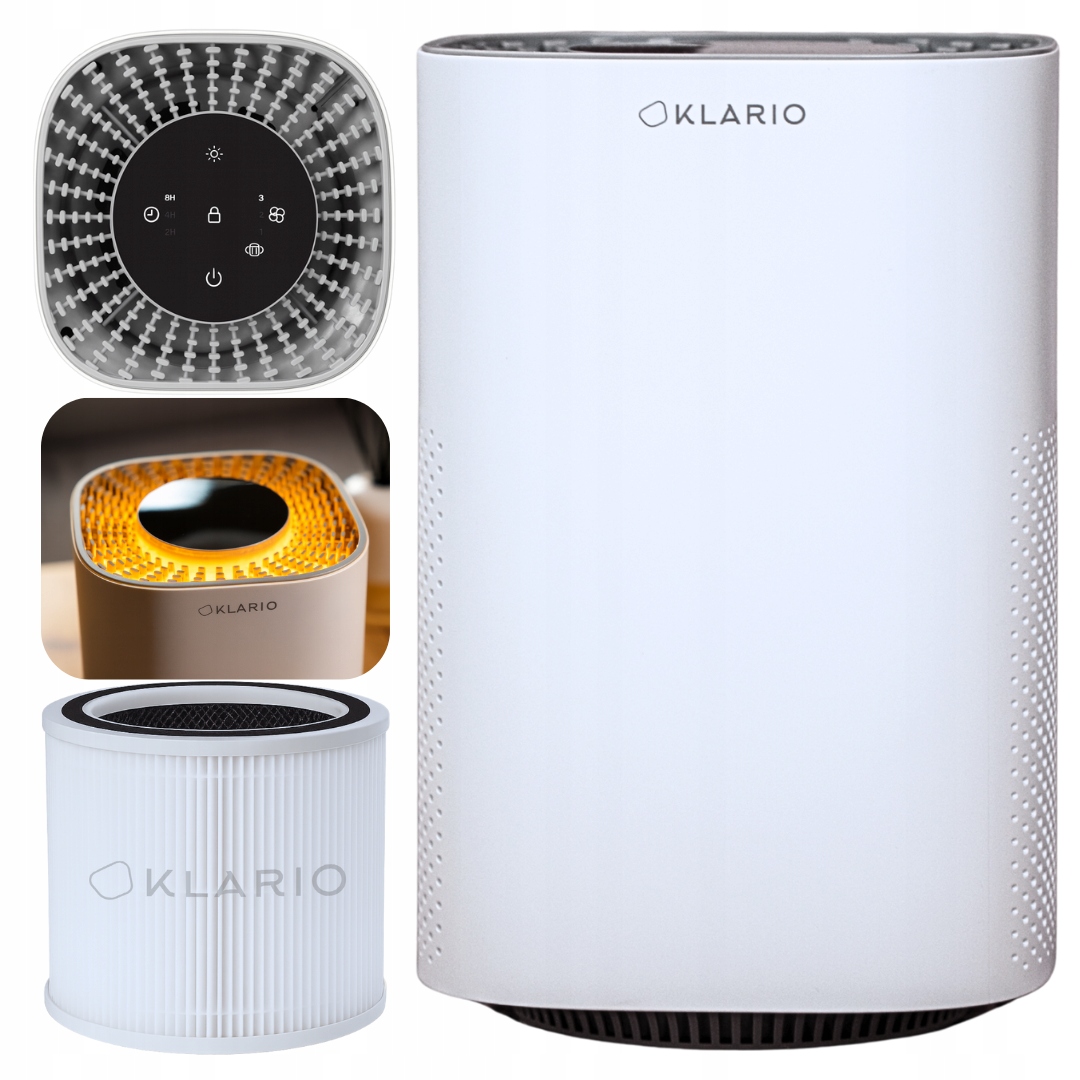 Oczyszczacz Powietrza Klario Z Filtrem Hepa Timer 20M2 Cichy Dla Alergików