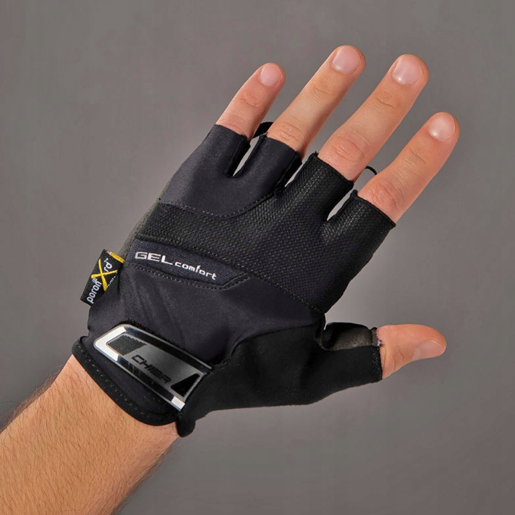 Rękawiczki rowerowe Chiba Gel Comfort Czarny 3XL Cechy dodatkowe antypoślizgowe elementy na rzep żelowe elementy