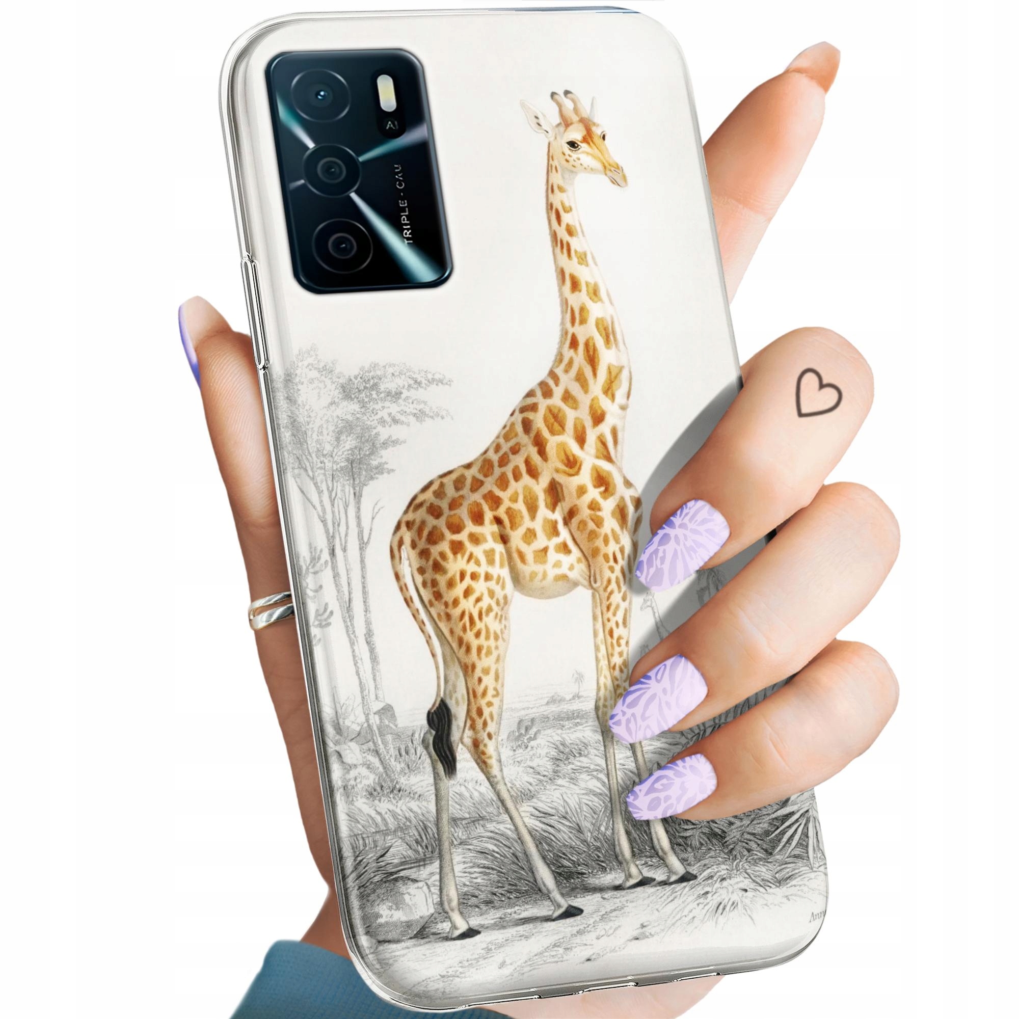 Etui Do Oppo A16 A16S Żyrafa Śmieszne Sawanna Obudowa Pokrowiec