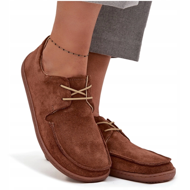 Dámské Polobotky Typu Barefoot Z Přírodního Semiše 327 Hnědé 36