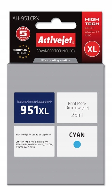 Tusz Activejet AH-951CRX Hp 951XL CN046AE;niebiesk