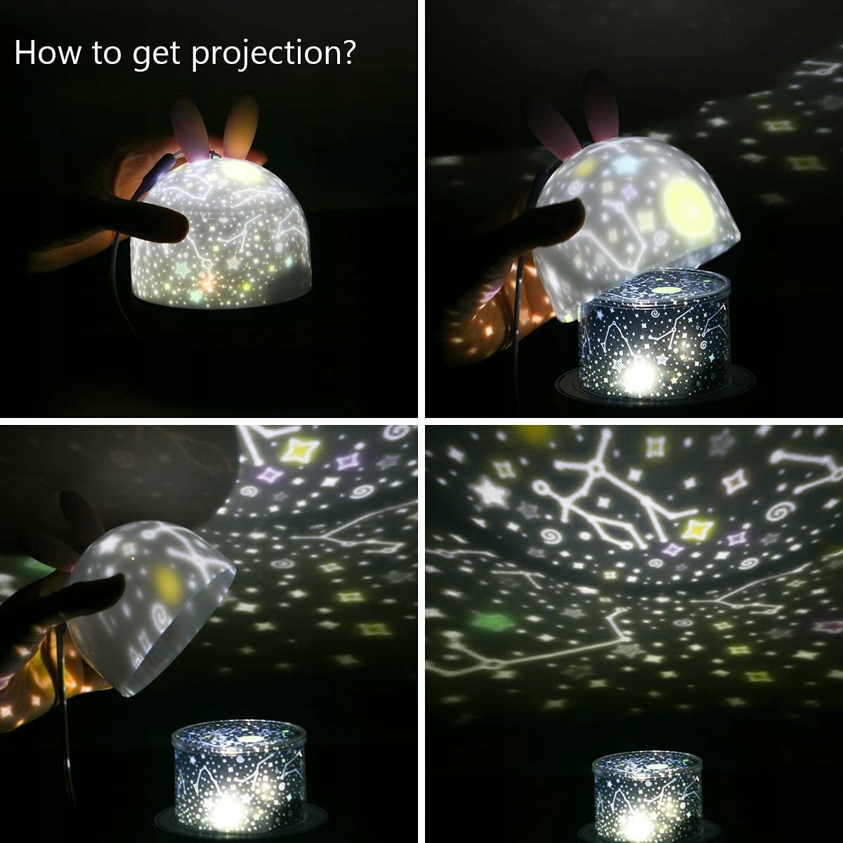 Uraqt Lampka Nocna LED Projektor Gwiazd Kosmos — miniatura 4