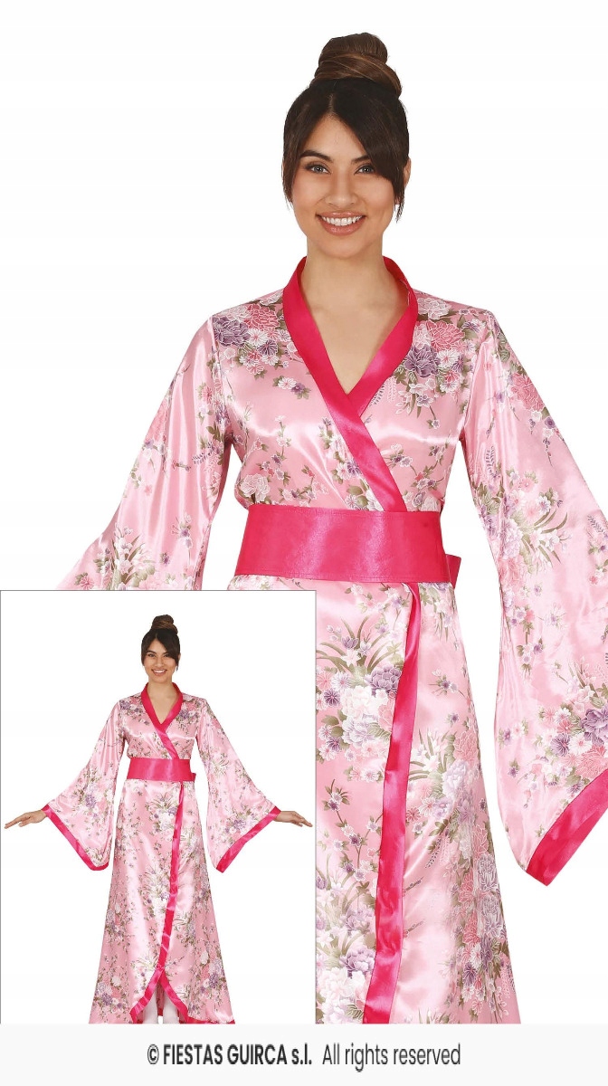 Kostým Gejša Japonky Kimono Růžové Pro Ženu Převlek Číňanky L