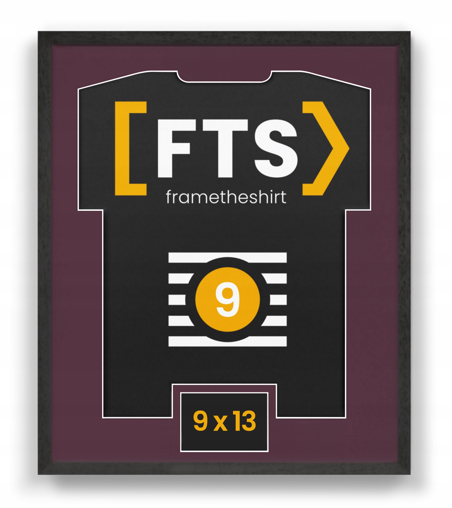 Antirám na sportovní tričko s oknem – s prostorem pro autogram