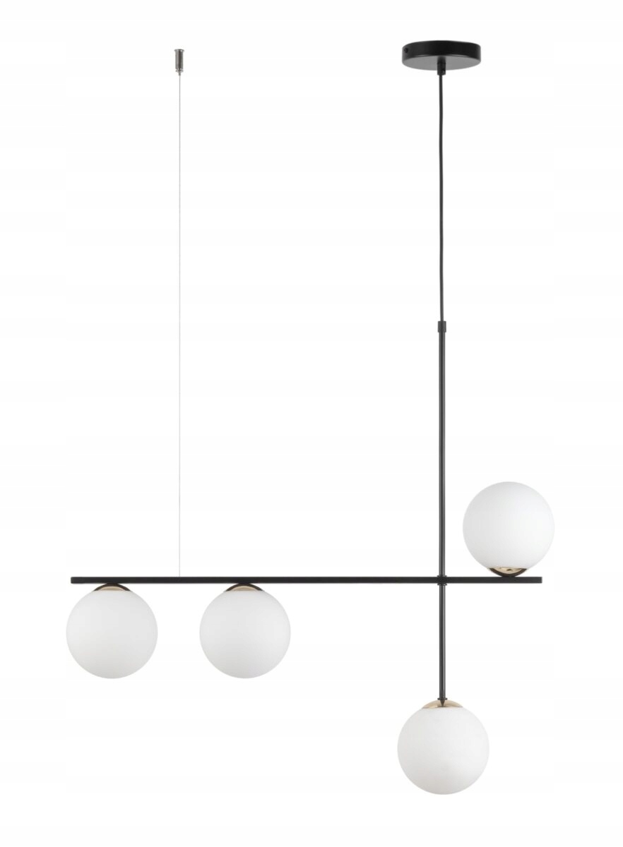 Závesná lampa Sigma Lighting Silia 4 čierna sklenená, biela, 4xG9 74 cm