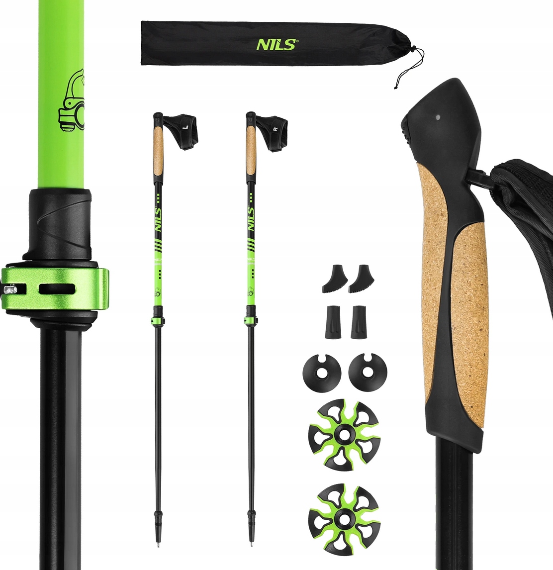 Abisal Kije do nordic walkingu Aluminium NW8611 93-125 cm 2 sztuki