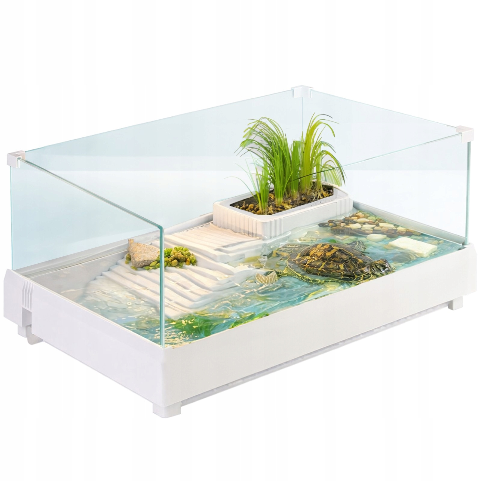 Akvárium Pro Želvy Kruger Meier Shell Garden Ostrovem 49X31X185 CM