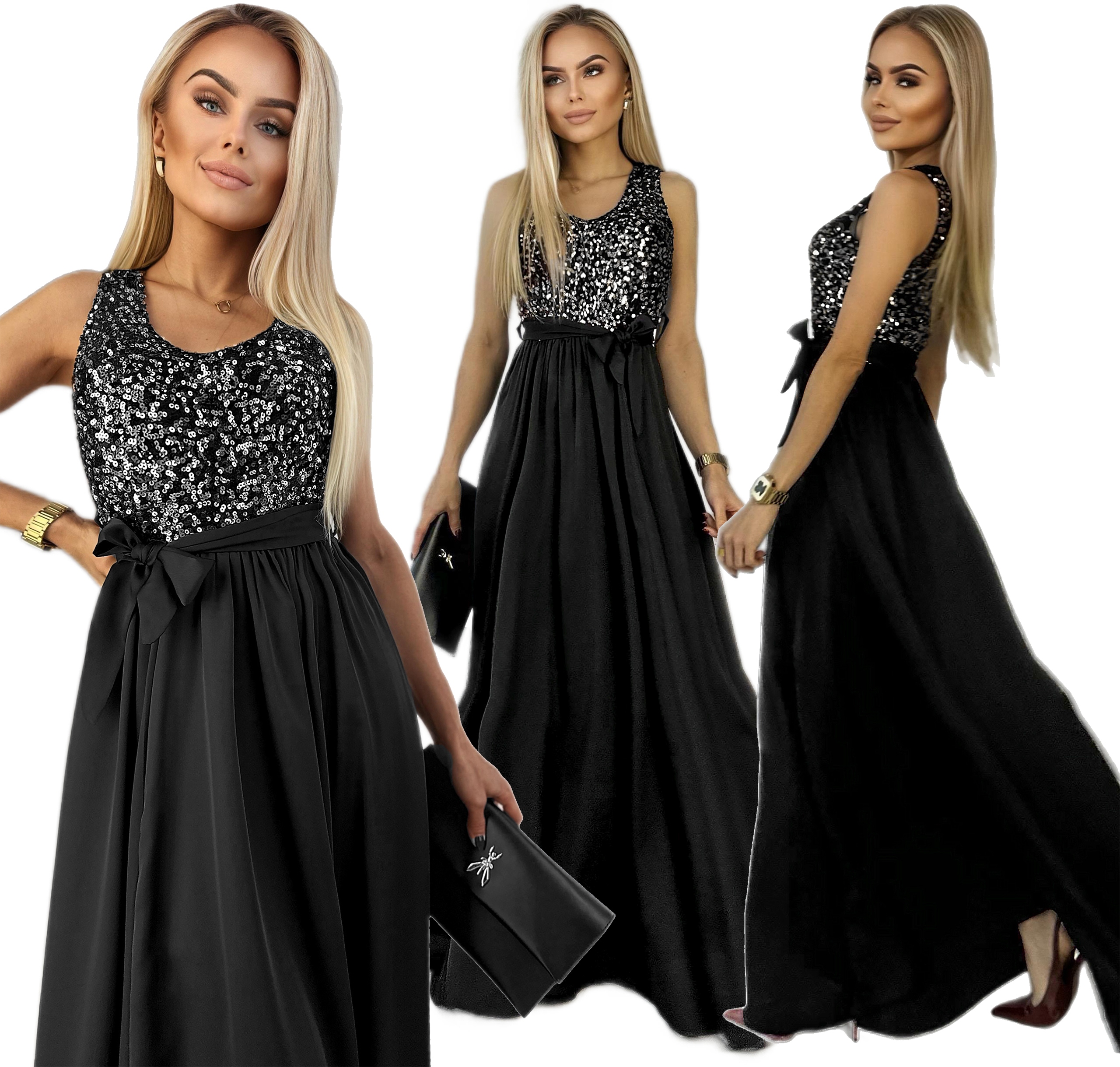 Elegantní večerní lesklá Šaty pro dámské flitry Domi