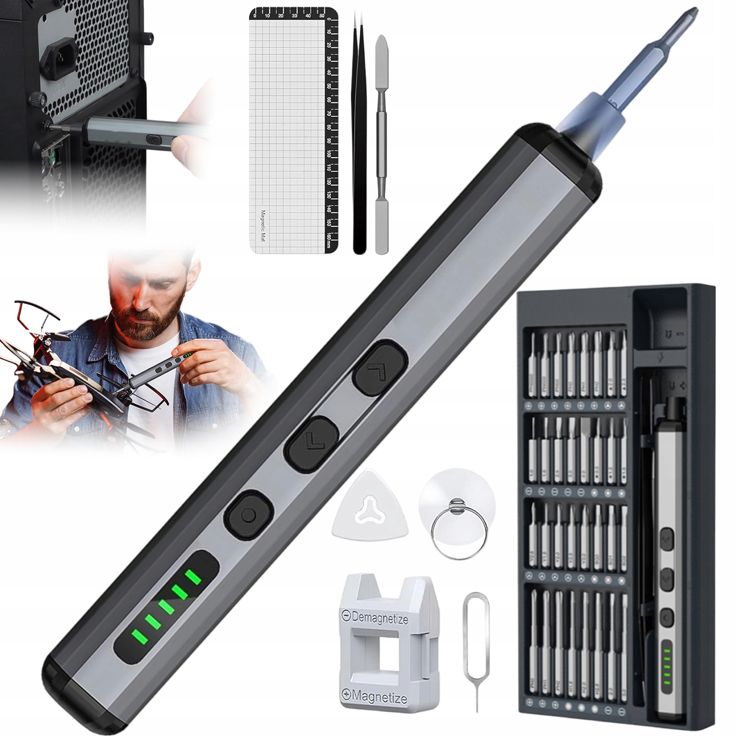 Sada Akumulátorových Šroubováků S Bity S2 Magnetická Krabička