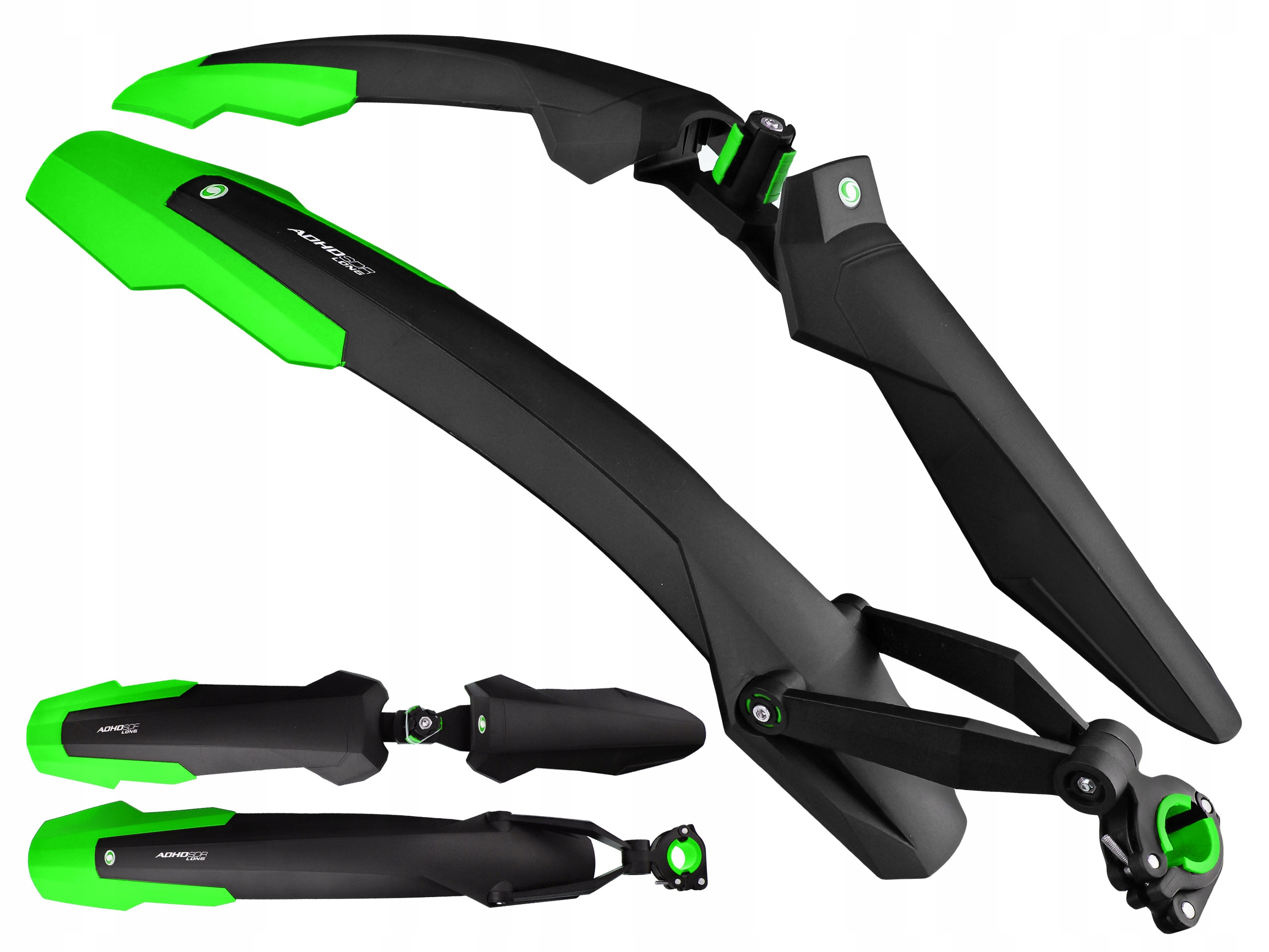 Błotniki Rowerowe Simpla Adhd Long Sdl Komplet Czarne Zielone 27,5-29''