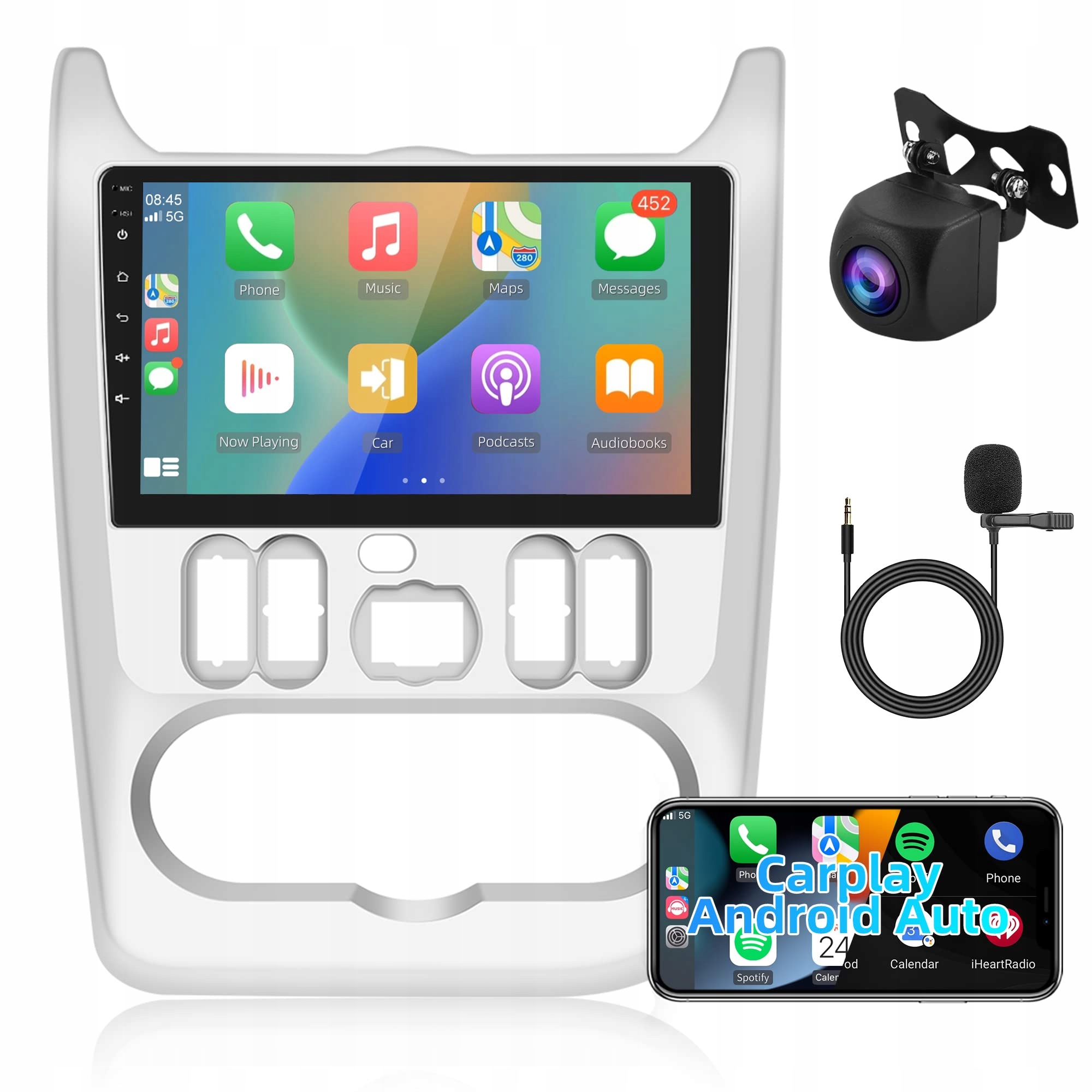 Rádio Android11 2 Din pre Renault Dacia Logan 1 Sandero 2009-15 2+64GB