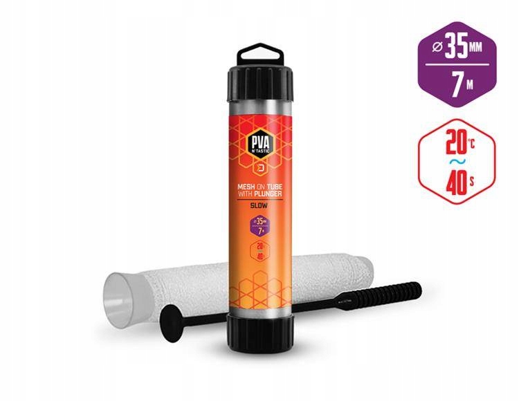 Siatka Pva n'tastic mesh na rurze Tube+punger 7m 25mm 35mm Delphin