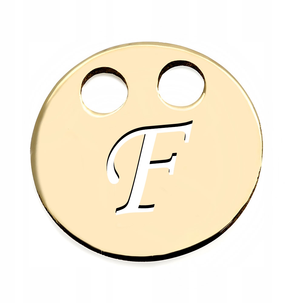 

Złota zawieszka 585 kółko literka F do celebrytki