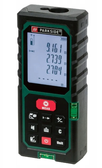 DALMIERZ LASEROWY LCD PARKSIDE PLEM 50 D4 do 50m POZIOMICA + BATERIA Stan opakowania oryginalne
