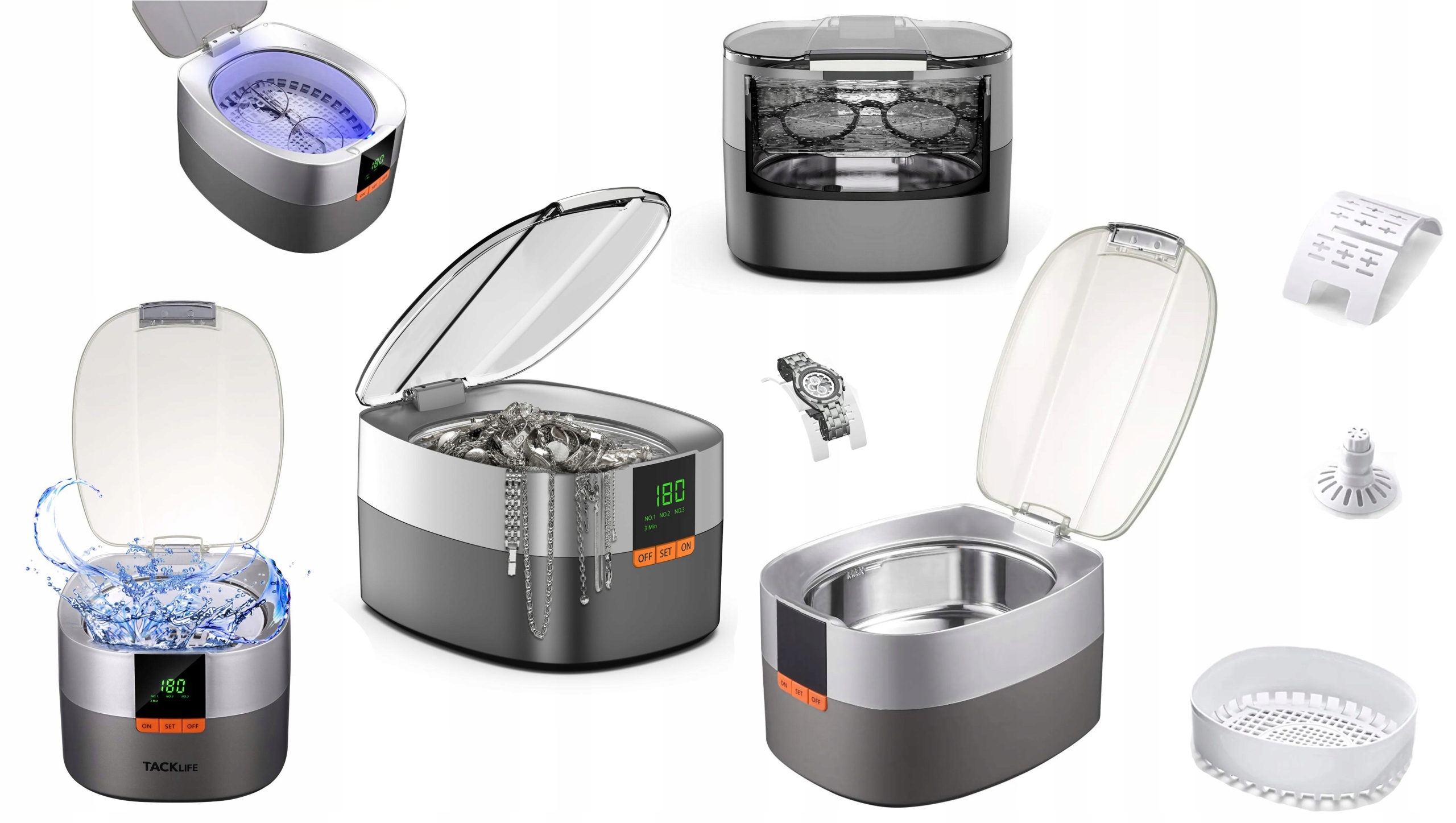 Myjka Ultradźwiękowa Sterylizator Kosmetyczny 0,75L Mocny 50W 48KHz lampaUV