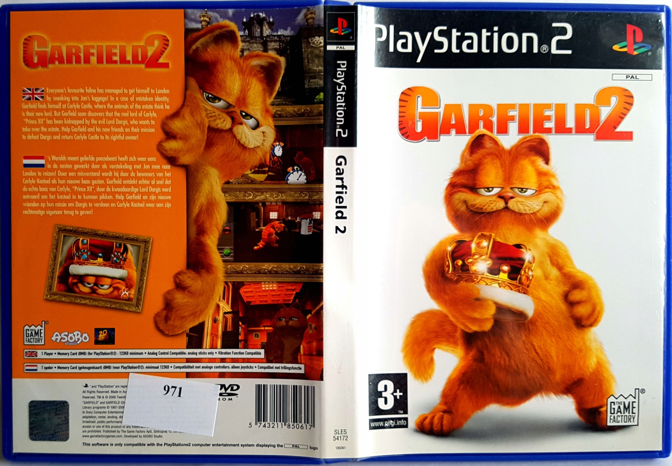* GARFIELD 2 * KOCUR NA WYCIECZCE W EUROPIE jNOWA Platforma PlayStation 2 (PS2)
