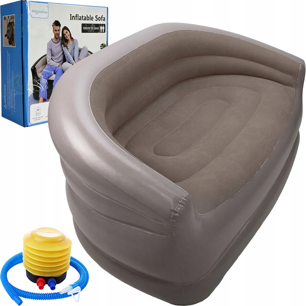 Matrace Dvoumístná Nafukovací pohovka Lazy Sofa Hnědá 138 x 87 cm