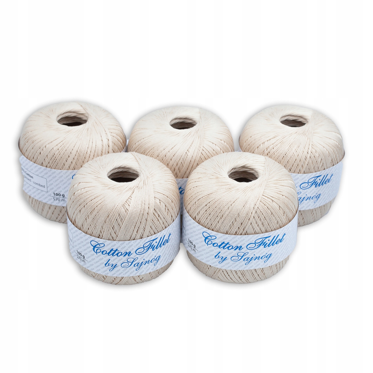 Háčkovací Příze cotton filé 100g x 5ks béžový 0002