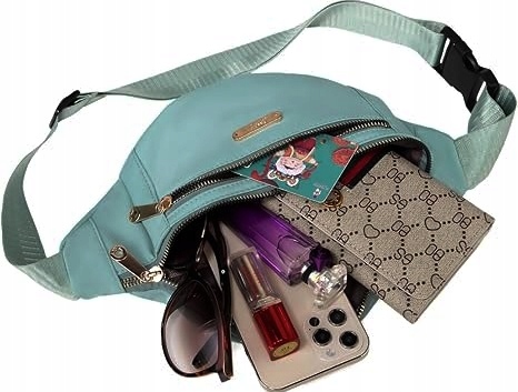 SASZETKA NERKA DAMSKA TOREBKA LISTONOSZKA NA RAMIĘ TORBA CROSSBODY ZIELONA Wzór dominujący bez wzoru