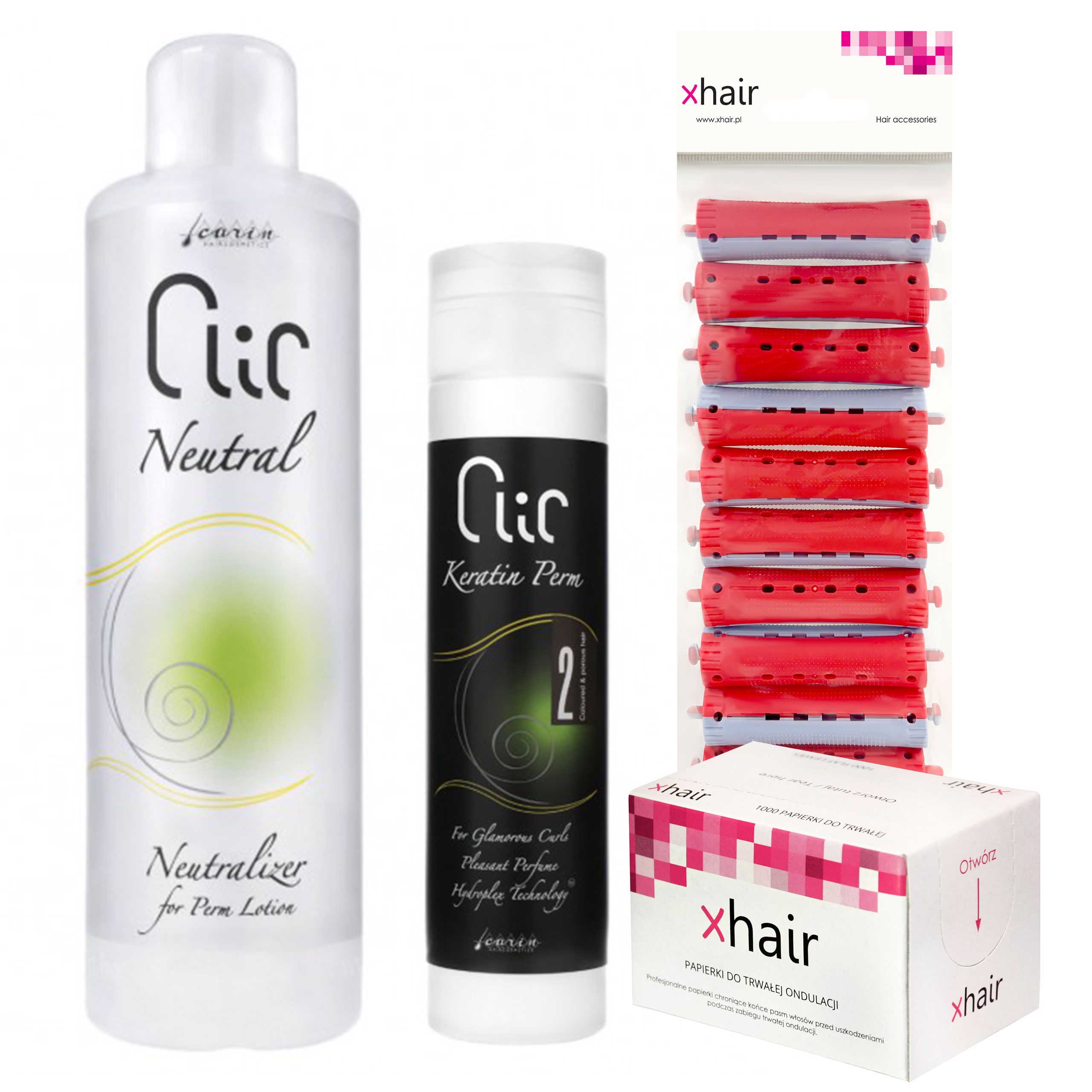 Carin Keratin Perm 2 Sada pro trvalou ondulaci vlasů, válečky a papírky