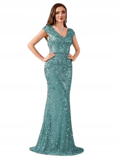 Shein Šaty S Flitry, Výstřih V 1KI