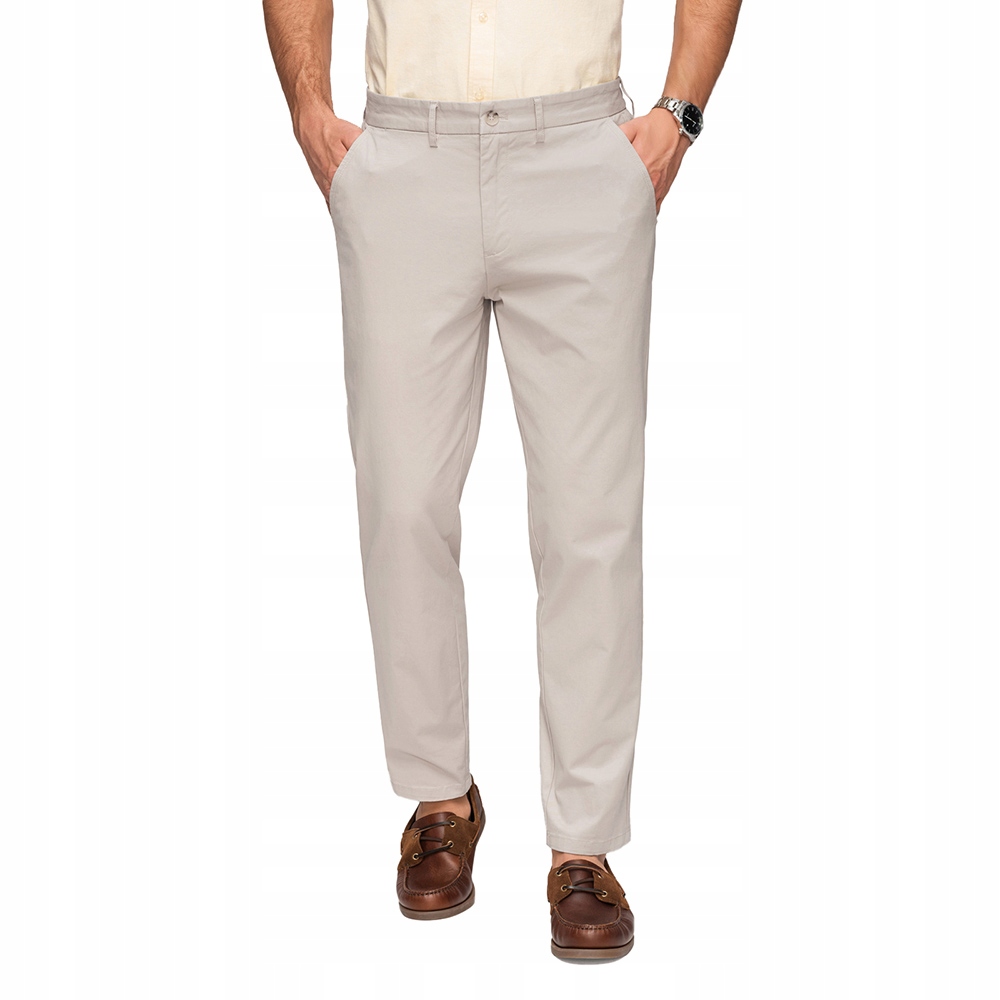 Jednotné pánské chino kalhoty Regular Fit – béžové V2 OM-PACP-0293 S